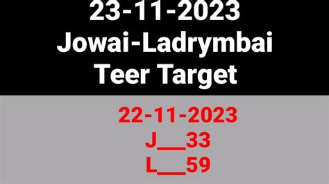 teer result today jowai ladrymbai 2023|Jowai & Ladrymbai Teer Club .